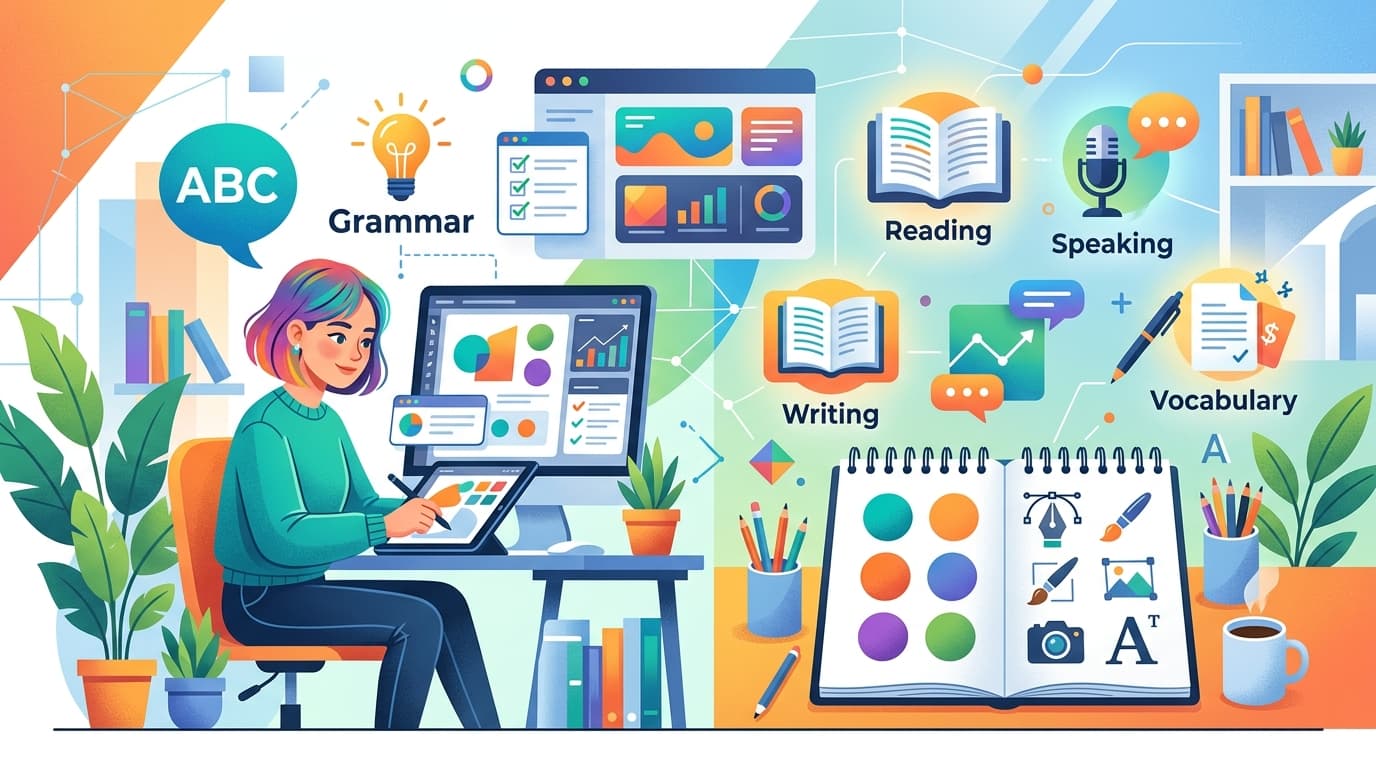 Master English Through Design: Practical Tips & Exercises